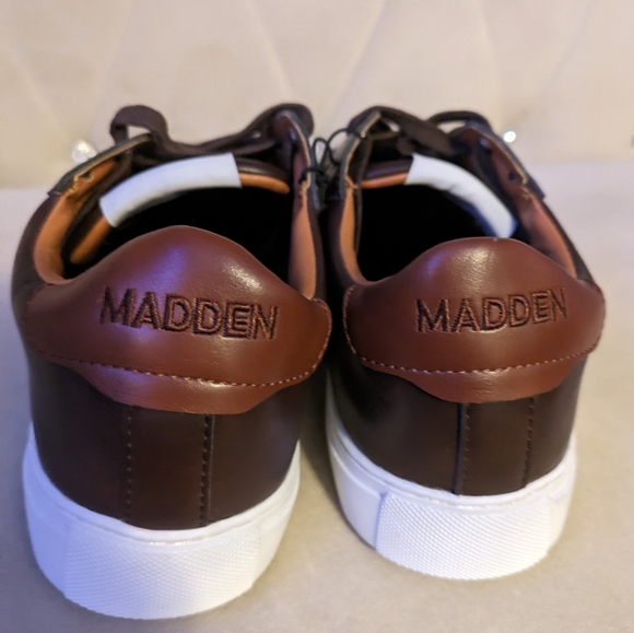 NWOB Madden by Steve Madden Leather Lace up Brown Sneakers Men's 10 - Picture 4 of 7